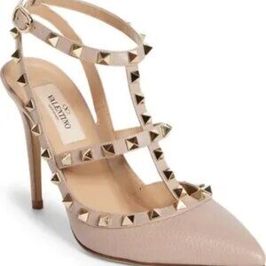 Valentino Rockstud Ankle Strap Pump with Tonal Studs, NEW